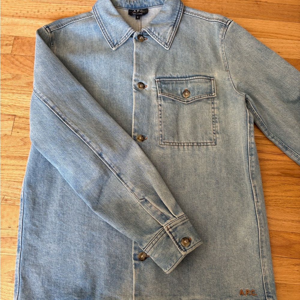 A.P.C. Men's Light Blue Midweight Denim Shirt